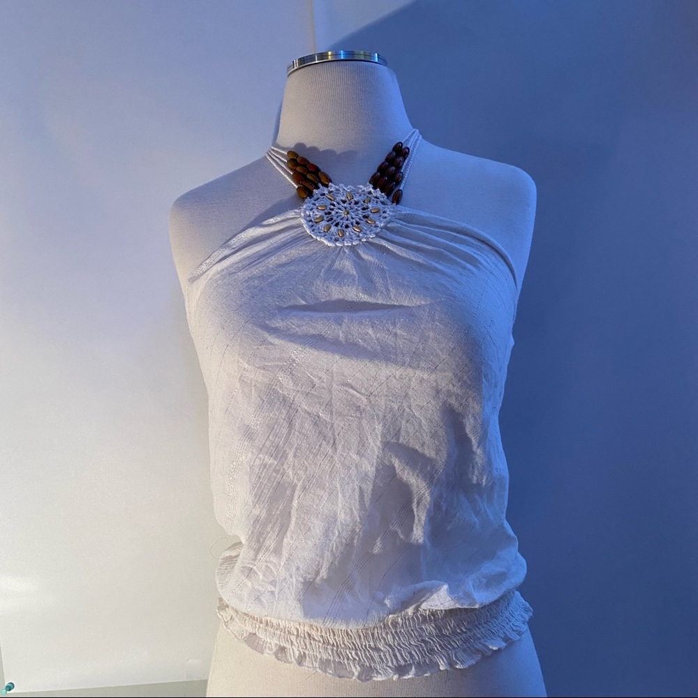 Vintage Forever 21 White Beaded Top